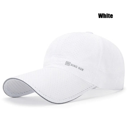Extended Brim Summer Breathable Perforated Quick-Drying Adjustable Baseball Cap Sun Hat Trucker Caps Dad Hats