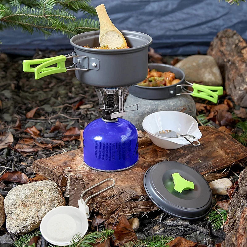 Camping Cookware Set Backpacker's Cooking Set: Portable, Durable Outdoor Cookware with Tableware and Handy Storage Bag