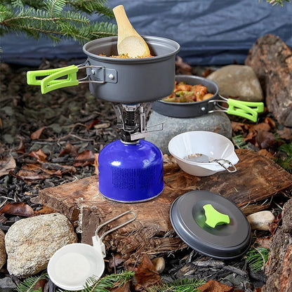 Camping Cookware Set Backpacker's Cooking Set: Portable, Durable Outdoor Cookware with Tableware and Handy Storage Bag