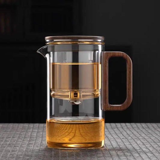 Bonston- elegant cup insulation separation bubble teapot heat-resistant glass teapot simple filter tea cup 500ml