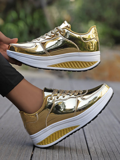 Women Sneakers Fashion Platform Shoes Lace Up Women Casual Flats Shoes Outdoor Lightweight Walking Women Shoes Zapatos De Mujer