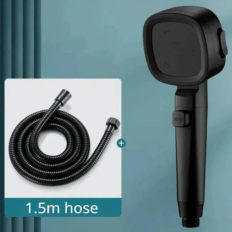 High Pressure Shower Head Water Saving 3 Modes Shower Heads Adjustable One-Key Stop Water Massage Sprayer Bathroom Accessories