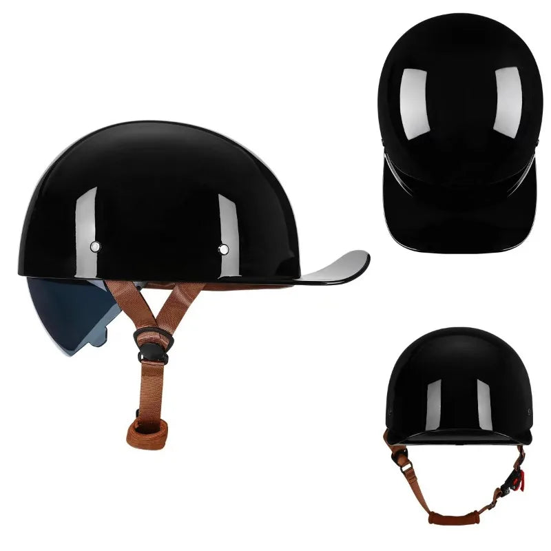 Vintage Motorcycle Helmet Retro Baseball Cap Open Face Half Hat Helmet Men Women Chopper Electric Motorcycles Cruiser Scooter