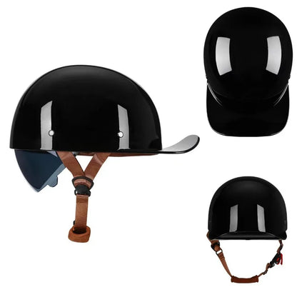 Vintage Motorcycle Helmet Retro Baseball Cap Open Face Half Hat Helmet Men Women Chopper Electric Motorcycles Cruiser Scooter