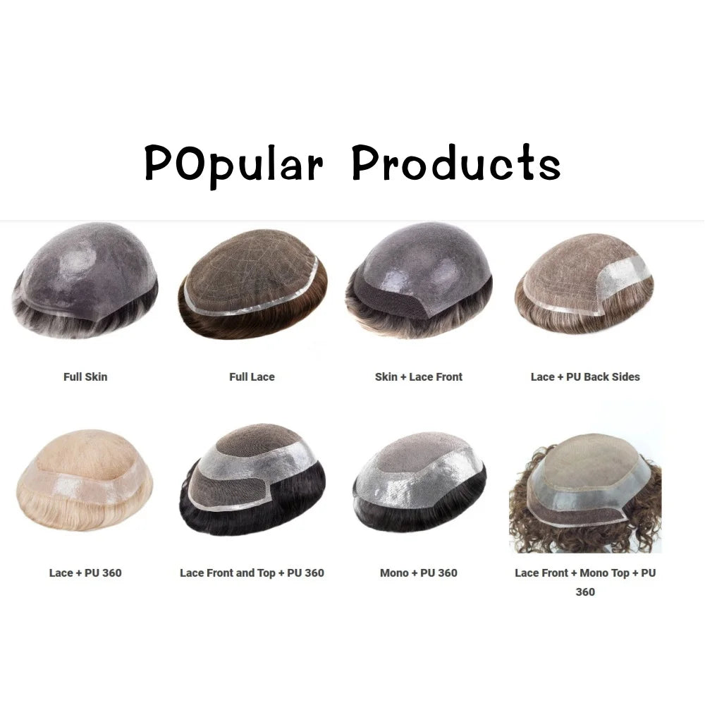 10x8 Inch Full French Lace Afro Curly Topee for Men Human Hair Prosthesis 6mm Wave Black African Men's Wig Replacement System
