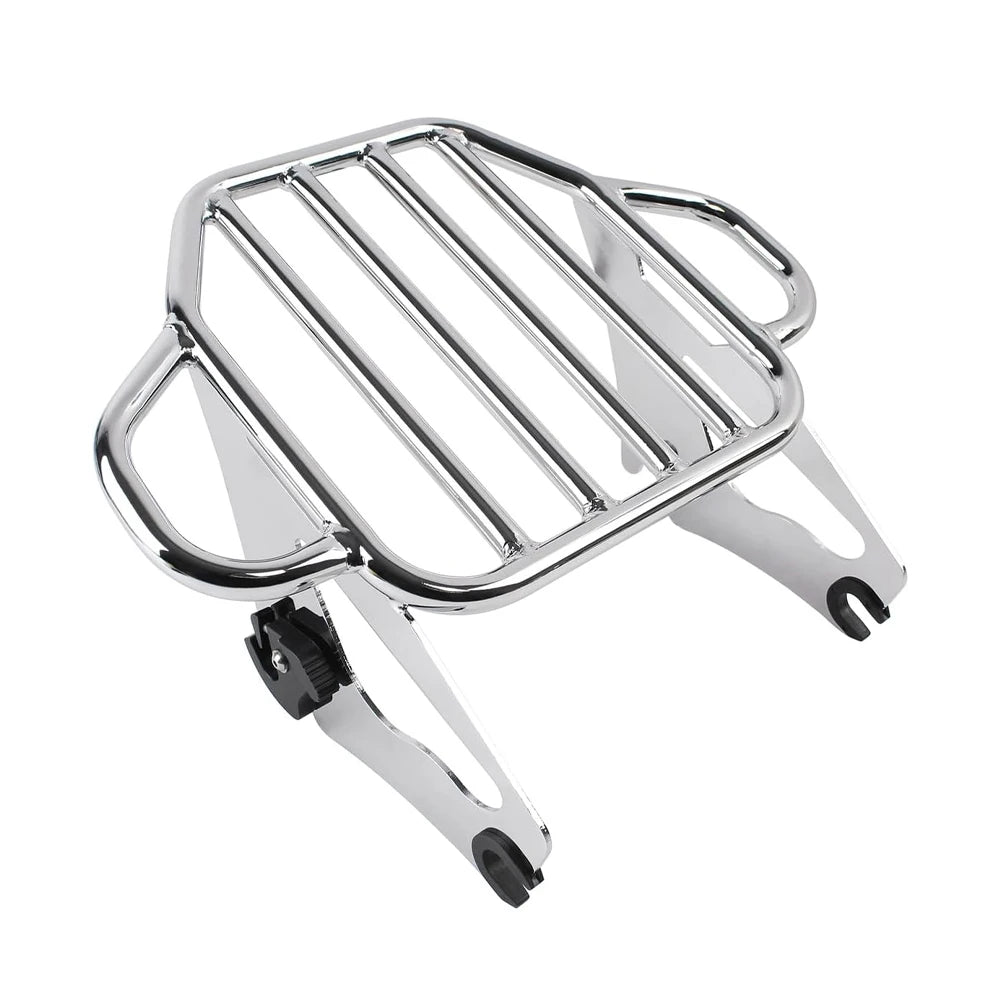 Motorcycle Chrome Two-Up Detachable Luggage Rack For Touring Electra Glide Road Glide Street Glide CVO Road King 2009-2024