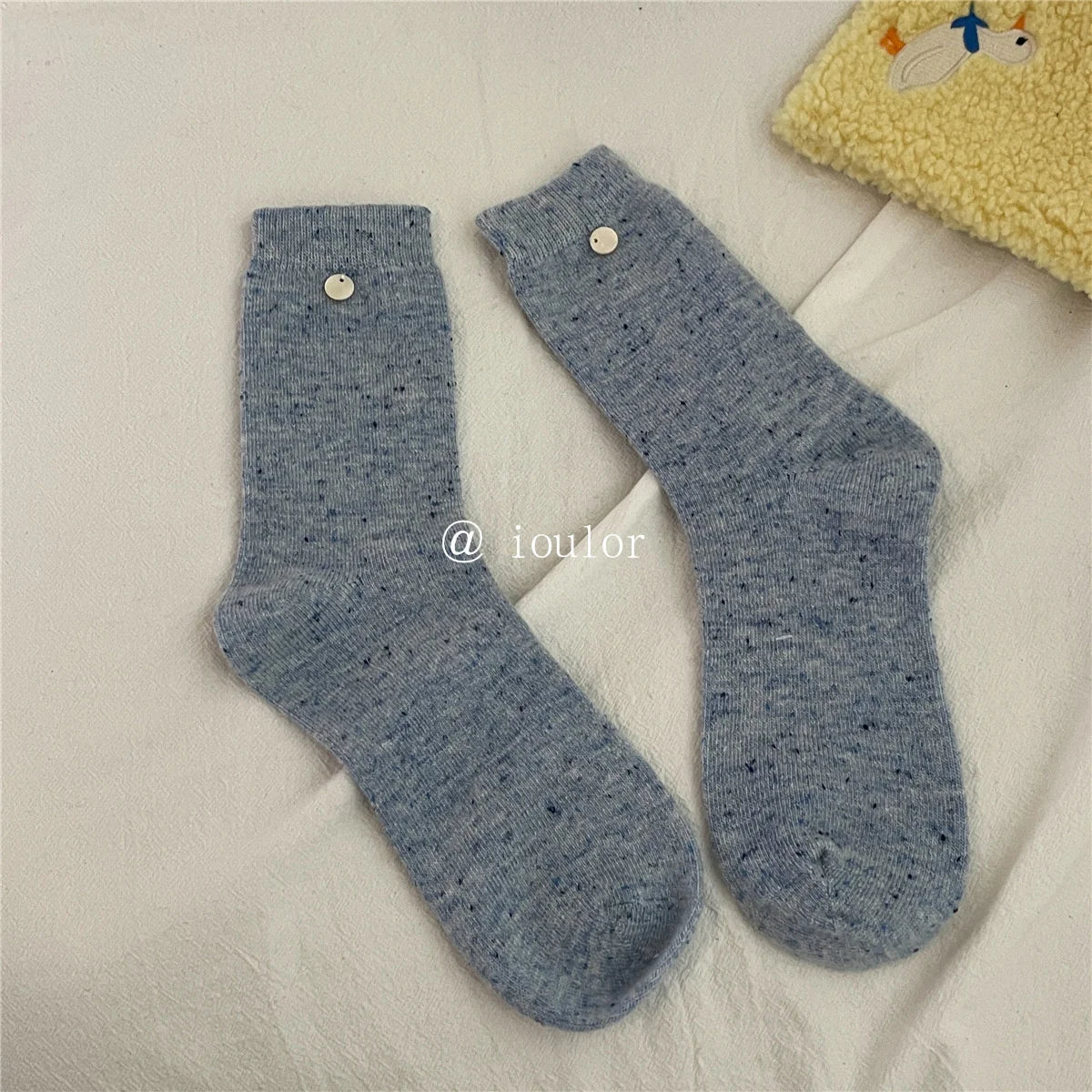 SP&CITY Colored Dotted Sheep Woolen Socks Women's Winter Warm Keeping Middle Tube Socks Casual Thick Korean Fashion Stockings