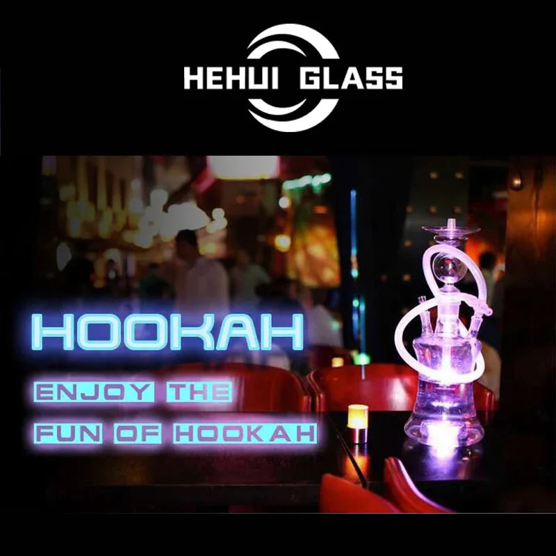 Acrylic Hookah Shisha Complete Set - French Design Chicha with Silicone Head Heat Management Device for Smoking