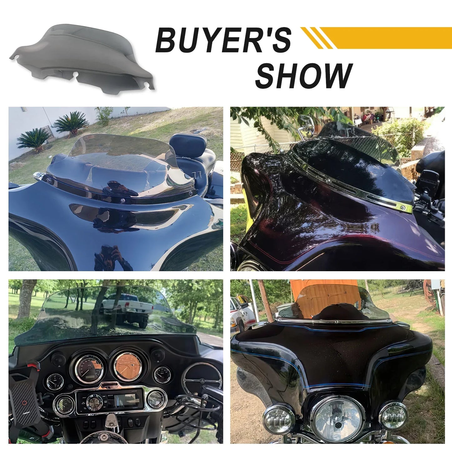4'' 6"8'' Windshield Fairing Windscreen Cover For Harley Electra Street Glide Touring1996-2013 Black/Smoke