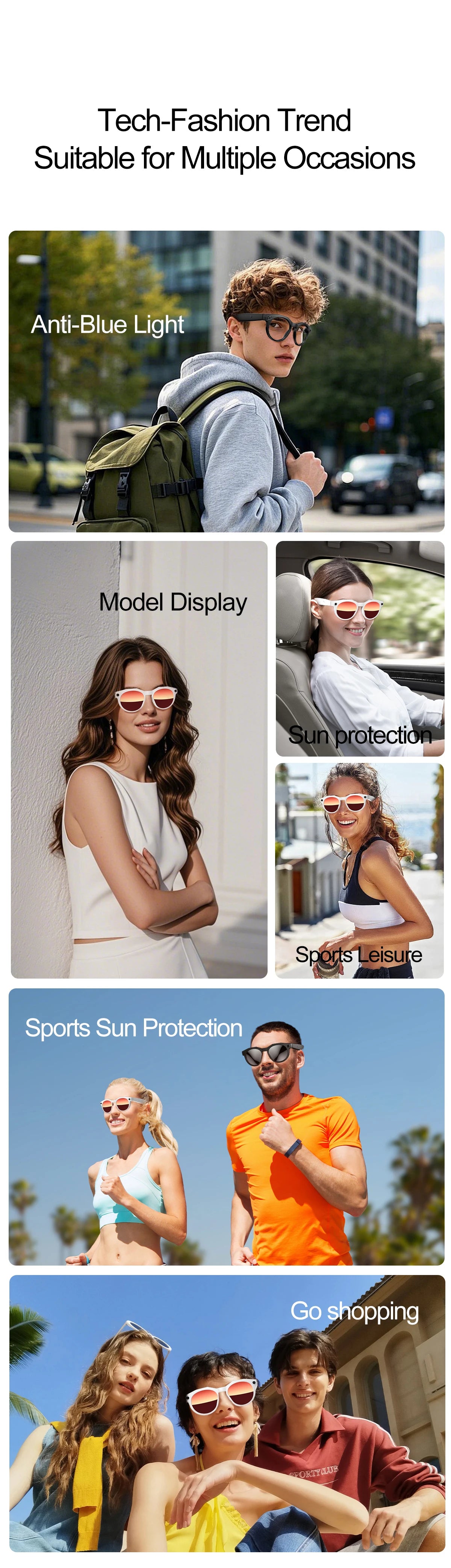 2026 NEW 8K HD AI Smart Glasses Chat GPT 800MP Camera Bluetooth Call AI Translation Voice Assistant Control Sunglasses Women Men