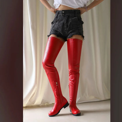 Winter New Plus Size 48 Women's Over The Knee Boots Thick Heel Long Tube Boots Platform Shoes