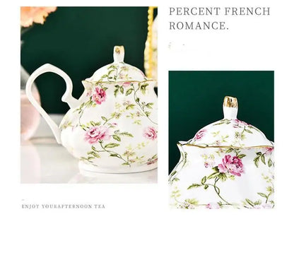 400ML European Bone Coffee Teapot English Afternoon Tea Set Kettle Pot Resistant High-Grade Porcelain Heat China Teapot Pot