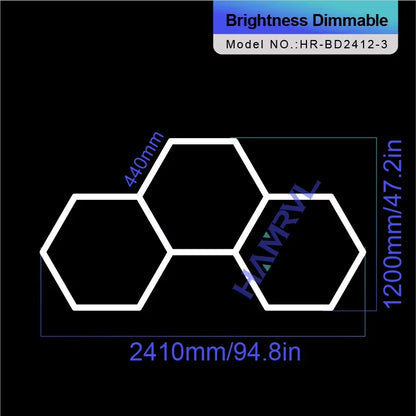 Hexagon Dimmable LED Ceiling Light Modern Honeycomb Panel with 3-Level Dimming 100%/50%/20% for Living Room Bedroom Salon Garage