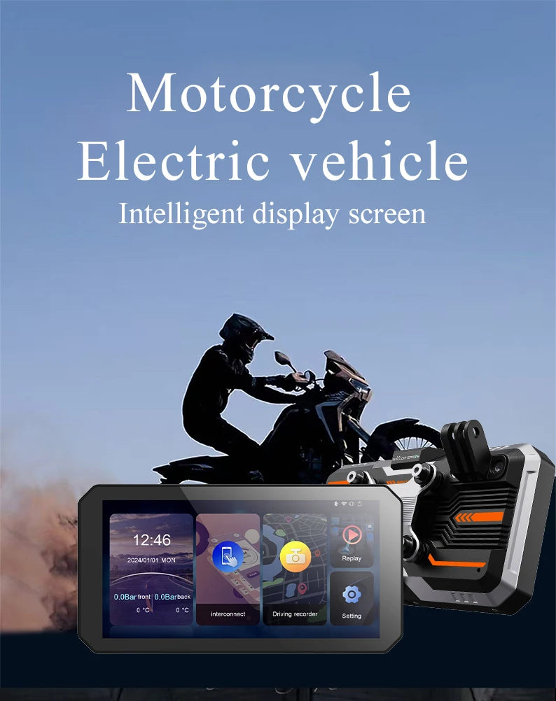 Gallop Sprite 6 inch Motorcycle GPS Navigation Wireless CarPlay Android Auto DVR Drive Recorder Portable Moto Monitor IPX7