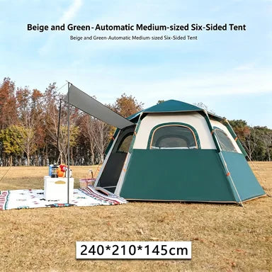 Foldable Portable Camping Tent Enhanced Ventilation Waterproof Wind & Rain Resistant With Storage Bag