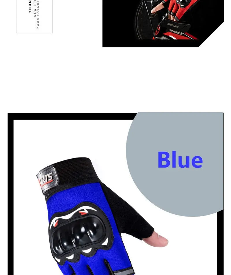 Men Half Finger Gloves Slip Rresistant Wear-resistant Racing Off-road Shatterproof Breathable Motorcycle Bicycle Tactical Glove