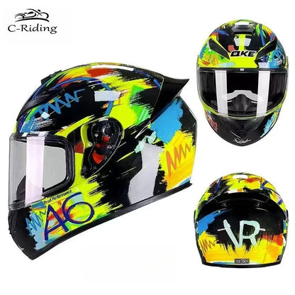 Adult Helmets For Motorcycle Full Face Helmet HD Visors Capacete De Moto Capacetes DOT Approved