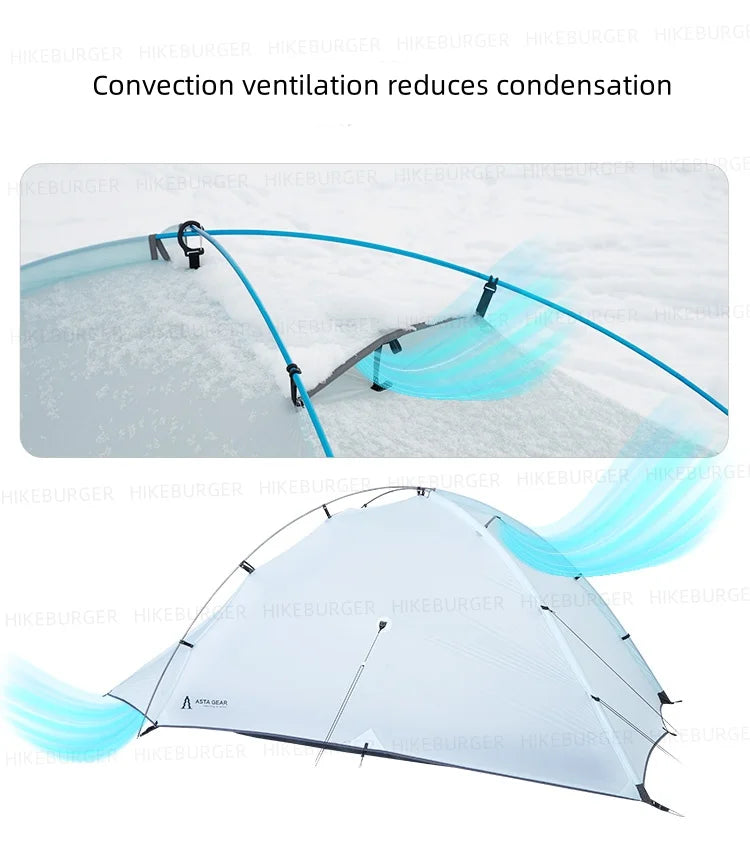 ASTA GEAR Qiusuo 2P Ultralight Tent Outdoor Camping Self-standing Tent 10D Nylon Waterproof Windproof Hiking Mountaineering