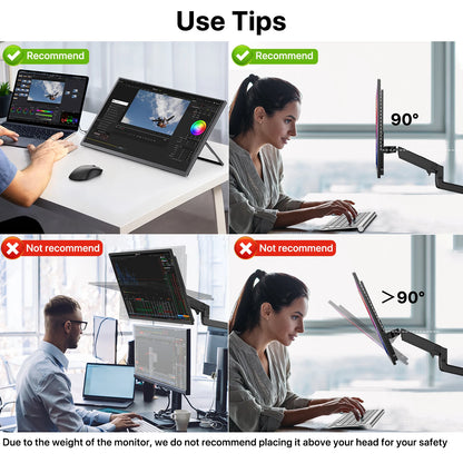UPERFECT 24.5" 240Hz Portable Gaming Monitor 1ms FreeSync External Display with USB-C Mini-HDMI Port for Laptop Desktop Mini PC