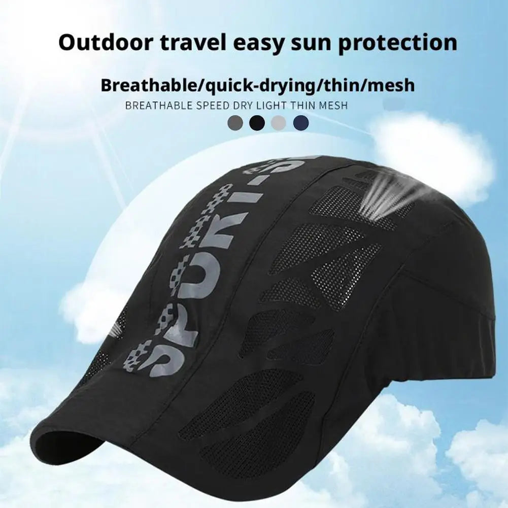 Sport Cap Lightweight Breathable Quick Dry Mesh Stead Hat With Adjustable Fit For Men Women Baseball Hat Golf Driving Cycling