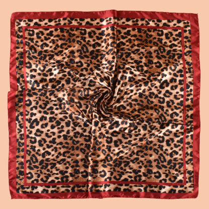 1PCS Women's Sexy Multicolor Leopard Print Woven Scarf Large Fashionable Headscarf for Travel Party Ladies Silk Square Scarf