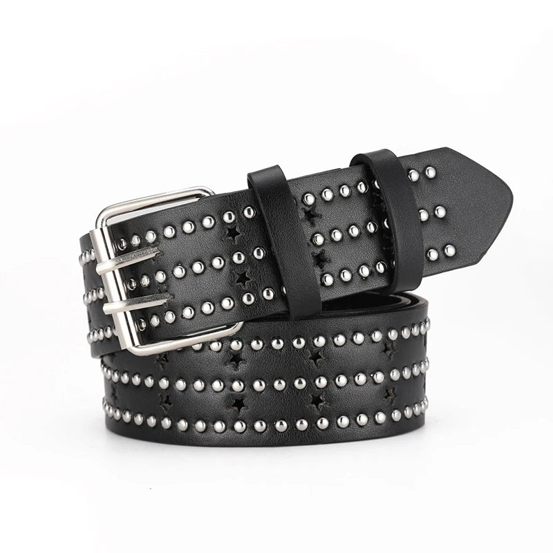 New Fashion New Bronze Bullet Belt Metal Belt Men And Women Punk Hardware Jeans Belt Y2K Belt Designer Belt Women's Belt