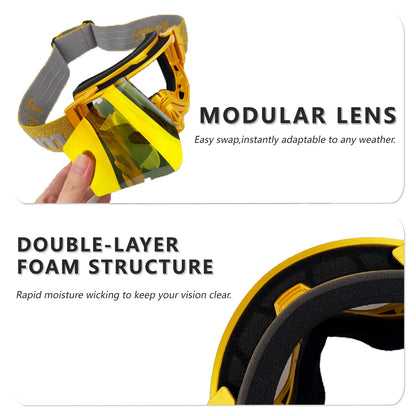 1 Pcs Multi-Color PC Nose-Protected Moto Goggles - UV400 Scratch-Resistant, Off-Road ATV MX, Helmet-Fit for Euro-American Riders