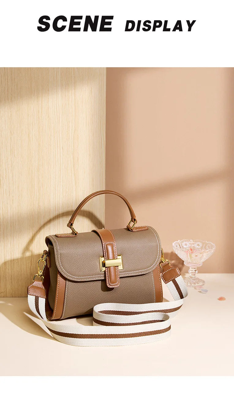 Luxury handbags female crossbody bags small square shoulder bag mom women bags new fashion 2025 genuine cowhide leather satchel