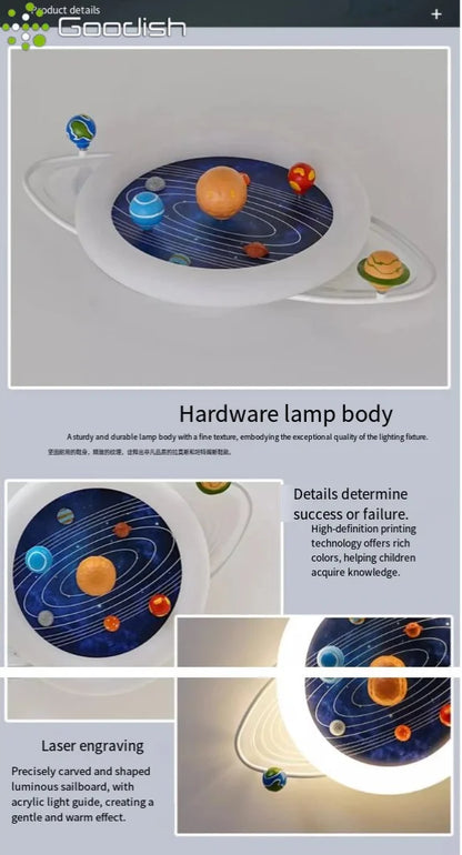 Modern Minimalist Nordic LED Home Ceiling Lights Cartoon Astronaut Space Art Creative Lamp for Living Room Decoration Chandelier