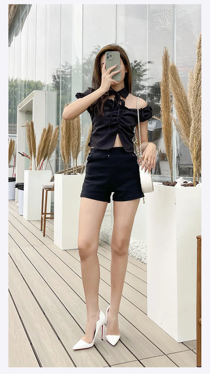 Black Curl Upper Women Patent PU Pointed Toe Stiletto 12cm High Heels Sexy Ladies Party Dress Shoes Club Dance Women Pumps