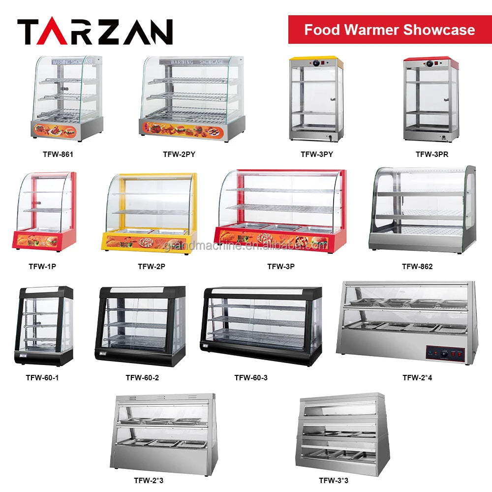 Counter Curve Glass Pizza Chicken Pie Commercial Food Warmer Electric Display Showcase Bakery Snack Food Chicken