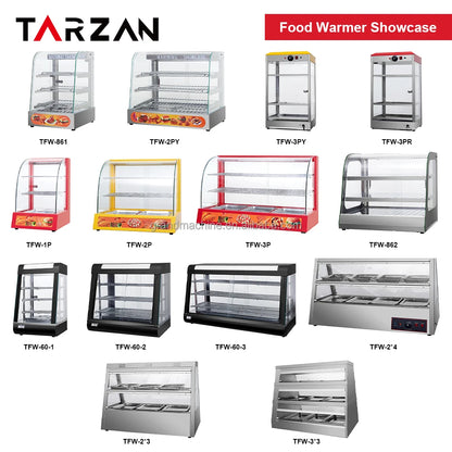 Counter Curve Glass Pizza Chicken Pie Commercial Food Warmer Electric Display Showcase Bakery Snack Food Chicken