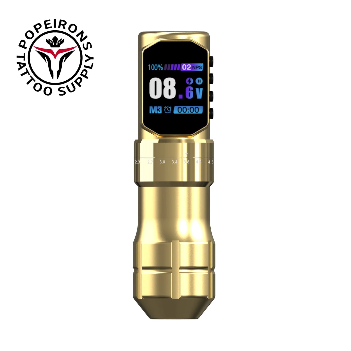 POPEIRONS Pro U Brave1.0 Wireless Tattoo Pen with Adjustable Stroke Tattoo Pen FM Cut Line and Fog