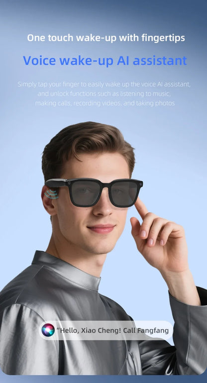 V03 AI Glasses Real Time Translation Multi-Language Chat  Music Call WiFi Upload Pictures Videos Smart Glasses with Camera