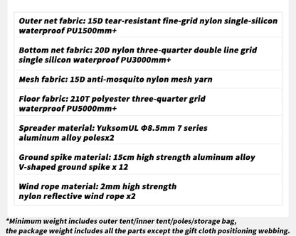 Naturehike Ultra Light Hiking Tent 2 Person Outdoor Camping Pyramid Tent 15D Nylon Waterproof Portable Backpacking Tent with Mat