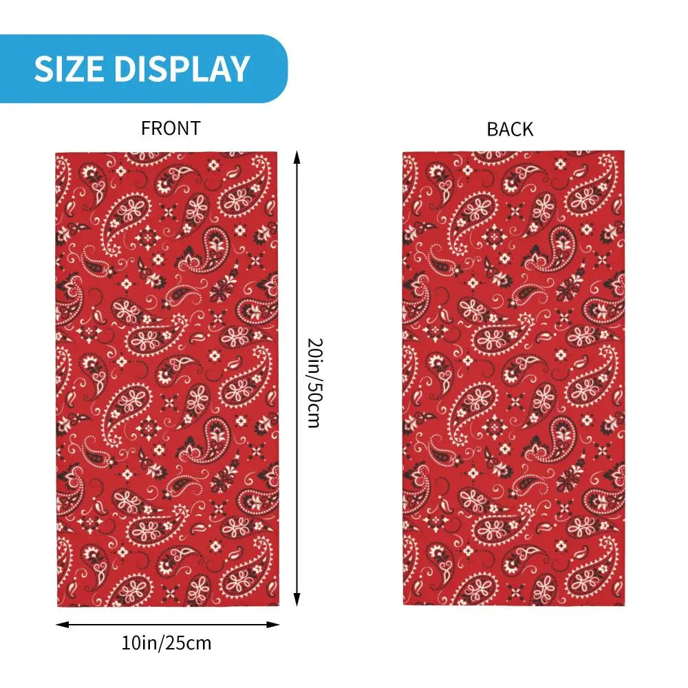 Custom Black Bandana Pattern Bandana Neck Gaiter for Hiking Cycling Women Men Wrap Scarf Paisley Style Headband Warmer