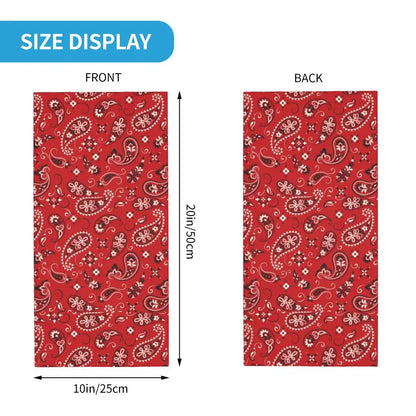 Custom Black Bandana Pattern Bandana Neck Gaiter for Hiking Cycling Women Men Wrap Scarf Paisley Style Headband Warmer