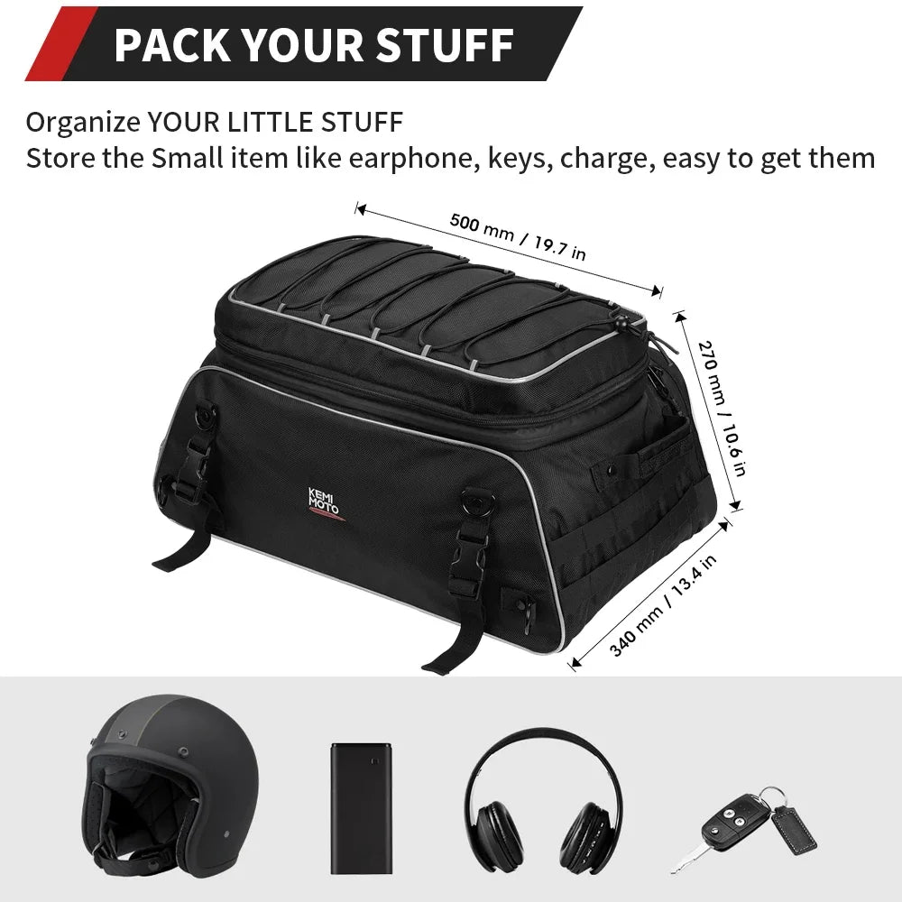 Motorcycle Travel Luggage Tour-Pack Rack Bag Soft Trunk Bag for Touring Road King Street Glide Road Glide Motorcycle Accessories