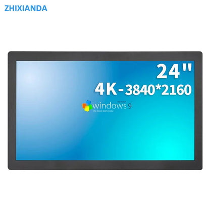 ZHIXIANDA 24 Inch 4K 3840*2160 VESA Embedded Panel Mount Industrial Touch Screen Monitor LCD Display PC HDMI DP for Equipment