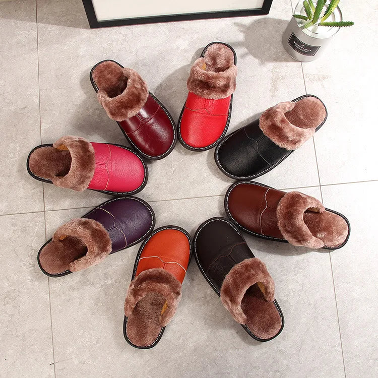 Eyriphy Warm Slippers For Womens Mens Thick Sole Fluffy Fuzzy House Shoes Casual Bedroom Couple Slippers Indoor Cozy Cotton Shoe