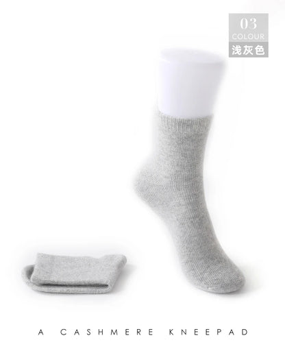 100% Cashmere Socks Women's Knitted Long Tube Socks High Elasticity Warm Straight Tube Socks Autumn Winter Mid Tube Sock