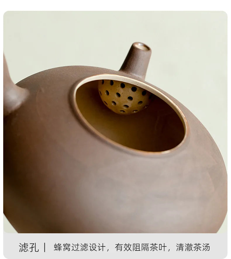 Handmade Pottery Carbon Charcoal Furnace Vermilion Style Olive Wood Boil Water Stove for Tea Kettle Household Kung Fu Teaware