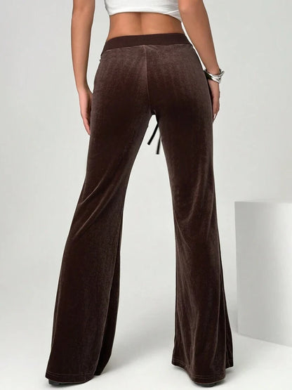2025 autumn and winter women's micro flared pants slim fit and slimming casual flared pants velvet pants