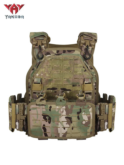 YAKEDA Tactical Plate Carrier Vest,Military Molle Assault Vest with Quick Release Buckles,Adjustable Padded Straps,1000D Nylon