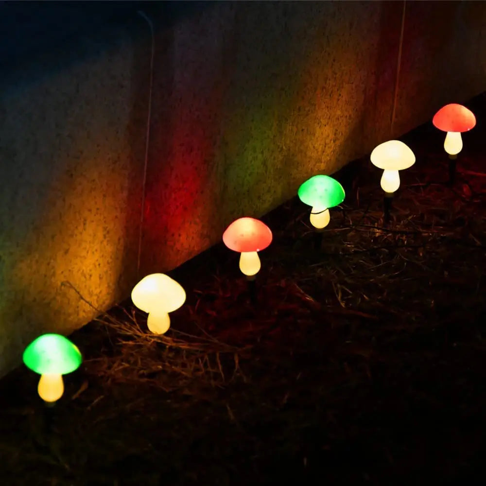 Solar mushroom string lights for garden and courtyard waterproof mushroom-shaped string lights for Amazon cross-border hot new p