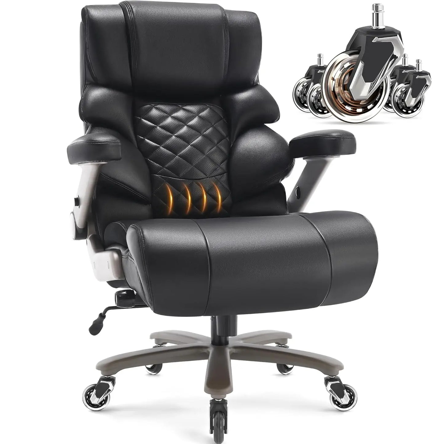 700lbs Big and Tall Office Chair-Large Computer Chair with Adjustable Lumbar Support 3D Flip Arms Plus Size Wheels,, Customized