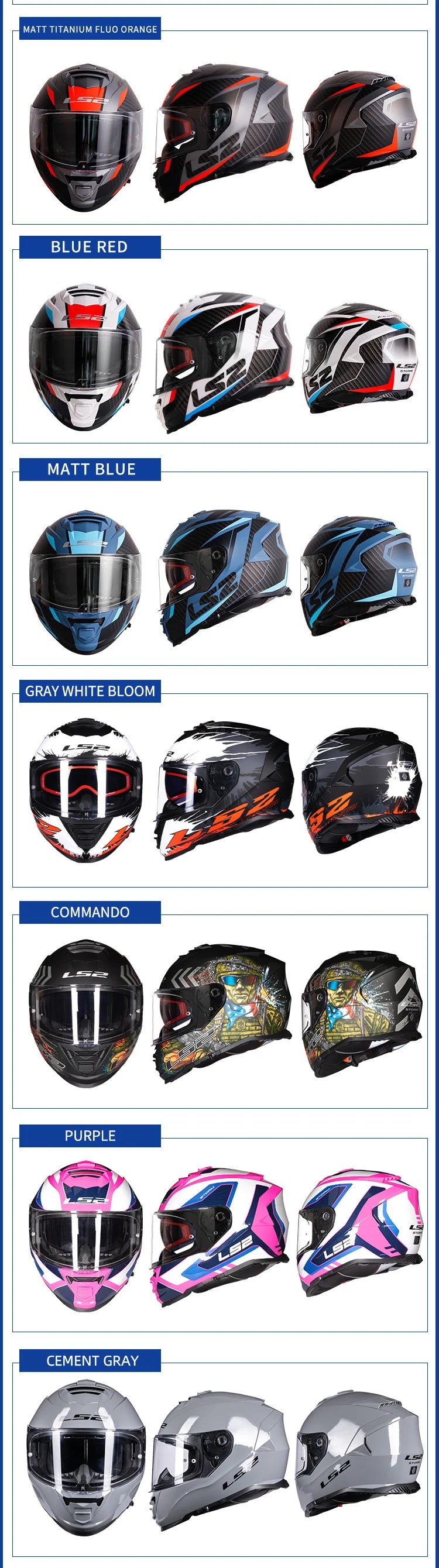 Capacete LS2 STORM Motorcycle Helmet ls2 ff800 full face helmets casque moto casco ECE Certification