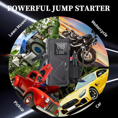 YINGBOOST Car Jump Starter with Air Pump Peak 5000A Booster &150PSI Tire Inflator with DC Power Cord Power Bank 400LM LED Light