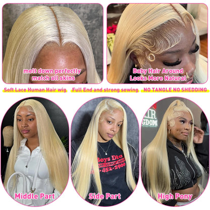 250 Density Human Hair Wigs Blonde 613 Lace Front Wigs 13x6 Straight Human Hair 13x4 Lace Frontal Wig Brazilian Hair Wigs for Women