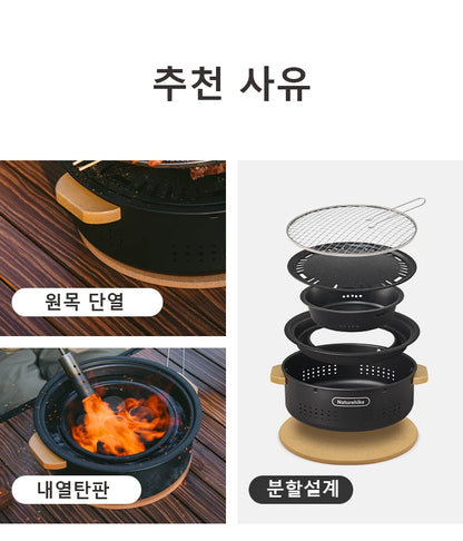 Naturehike Cool Camping Gear Outdoor Barbecue Griddle Round Tabletop Barbecue Grill Portable Carbon Stove Charcoal Grill Stove